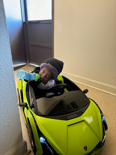 My Son and His New Toy Car