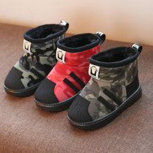 Load image into Gallery viewer, Kids Shoes Winter Boys Brand Snow Boots Children Fashion Plush Warm Ankle Martin Boots Baby Girls Black Red Sport Shoes
