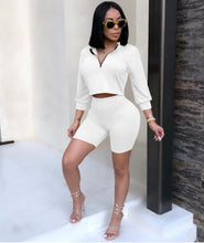 Load image into Gallery viewer, Woman Two Piece Crop Top High Waist Pencil Short Pants
