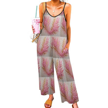 Load image into Gallery viewer, R&amp;RH Pink Gray Suspender Jumpsuit
