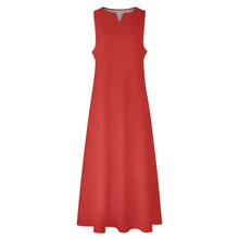 Load image into Gallery viewer, R_RH Red Sleeveless Long Dress With Pockets
