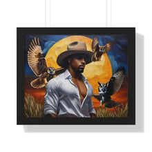 Load image into Gallery viewer, R_RH The Man and Owls  Framed Horizontal Poster
