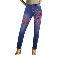 Load image into Gallery viewer, R&amp;RH Fuchsia Flower Women&#39;s Jeans
