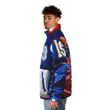 Load image into Gallery viewer, R_RH Red, White, and Blue Basketball Love Men&#39;s Puffer Jacket
