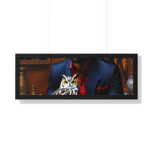 Load image into Gallery viewer, R_RH Man and Owl Framed Horizontal Poster
