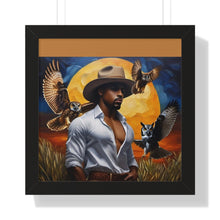 Load image into Gallery viewer, R_RH The Man and Owls  Framed Horizontal Poster
