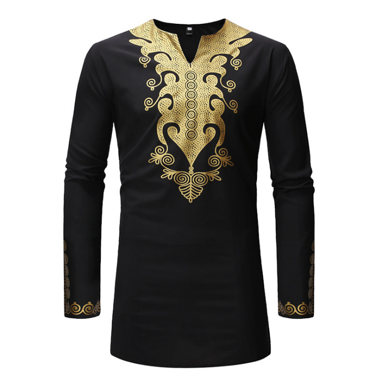 Mens long sleeve african style shirt