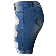 Load image into Gallery viewer, Womens High Waist Sexy Jeans Shorts Fashion Ripped Hole Washed Stretch Denim Shorts Jeans
