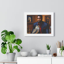 Load image into Gallery viewer, R_RH Man and Owl Framed Horizontal Poster
