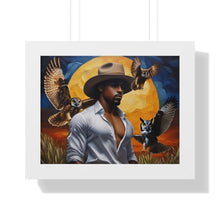 Load image into Gallery viewer, R_RH The Man and Owls  Framed Horizontal Poster
