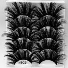 Load image into Gallery viewer, 5D 25mm 5 Pairs Mink Eyelashes Multi-Layer Lengthening Thick Thickened False Eyelashes
