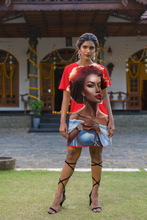 Load image into Gallery viewer, Red Portrait T-Shirt Dress
