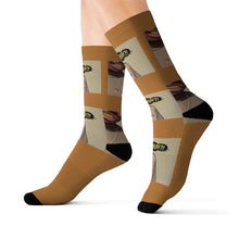 Load image into Gallery viewer, R_RH Caricature Huh Brown Sublimation Socks
