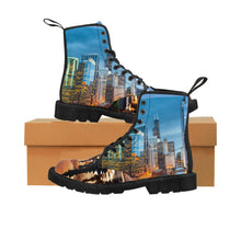 Load image into Gallery viewer, R&amp;RH Men&#39;s Blue Chicago Chess Canvas Boots
