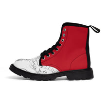 Load image into Gallery viewer, R&amp;RH Women&#39;s Red and White Canvas Boots
