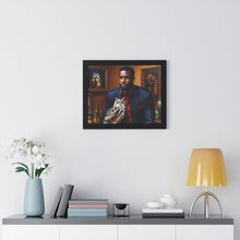 Load image into Gallery viewer, R_RH Man and Owl Framed Horizontal Poster
