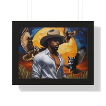 Load image into Gallery viewer, R_RH The Man and Owls  Framed Horizontal Poster
