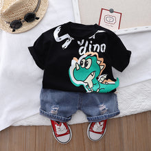 Load image into Gallery viewer, Children&#39;s Clothing Korean Version Children&#39;s Cartoon Round Neck T-Shirt Boy Short Sleeve Suit
