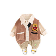 Load image into Gallery viewer, Toddler boys Autumn Vest long three piece trendy Suit
