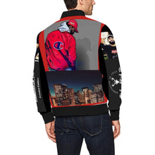 Load image into Gallery viewer, R&amp;RH Red Caricature Men&#39;s Red Bomber Jacket
