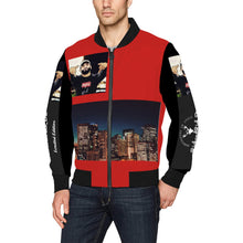 Load image into Gallery viewer, R&amp;RH Red Caricature Men&#39;s Red Bomber Jacket
