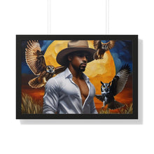 Load image into Gallery viewer, R_RH The Man and Owls  Framed Horizontal Poster
