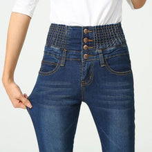 Load image into Gallery viewer, Autumn New Large Slim Pants Elastic High Waist Elastic Pencil Pants Korean Jeans Women
