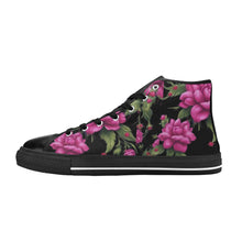 Load image into Gallery viewer, R&amp;RH Fushia Roses Women&#39;s Classic High Top Canvas Shoes
