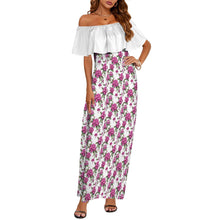 Load image into Gallery viewer, R&amp;RH Women&#39;s Off Shoulder Fushia Flower Dress
