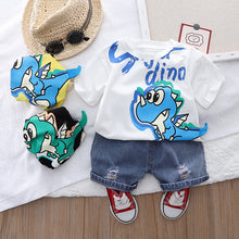 Load image into Gallery viewer, Children&#39;s Clothing Korean Version Children&#39;s Cartoon Round Neck T-Shirt Boy Short Sleeve Suit
