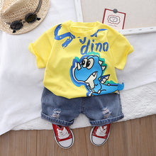 Load image into Gallery viewer, Children&#39;s Clothing Korean Version Children&#39;s Cartoon Round Neck T-Shirt Boy Short Sleeve Suit
