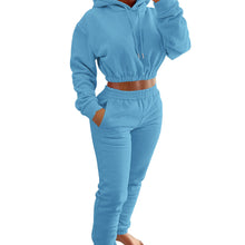 Load image into Gallery viewer, Women&#39;s Spring And Winter Plush Sports Casual Suit Hoodie+Jogging Pants Two-Piece Set
