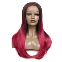 Load image into Gallery viewer, Mixed Color Synthetic Fiber Front Lace with Long Curls Headset Wigs
