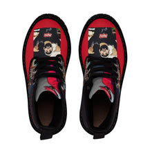 Load image into Gallery viewer, Red and Black Men&#39;s Lace Up Hightop Canvas Shoe
