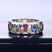 Load image into Gallery viewer, Colorful Women Hollow Out Geometric Stone Rings
