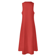 Load image into Gallery viewer, R_RH Red Sleeveless Long Dress With Pockets
