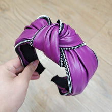 Load image into Gallery viewer, PU leather wide edge knotted hair accessories
