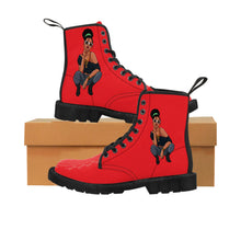 Load image into Gallery viewer, R_RH Women&#39;s Red Design Canvas Boots
