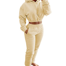 Load image into Gallery viewer, Women&#39;s Spring And Winter Plush Sports Casual Suit Hoodie+Jogging Pants Two-Piece Set
