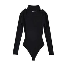 Load image into Gallery viewer, Women Hollow Out Square Collar Bodysuits Long Sleeve Stretchable Slim Jumpsuits
