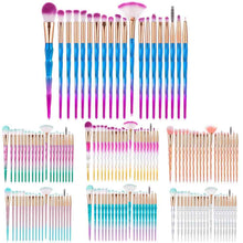 Load image into Gallery viewer, 20 sets of diamond transparent handle eye shadow makeup brush multifunctional eye makeup tool
