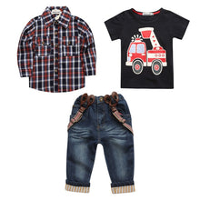 Load image into Gallery viewer, 4Pcs Boys Clothes Sets Summer Children Clothing Baby Boy Sport Suit T-shirt+Jeans Costume For Kids
