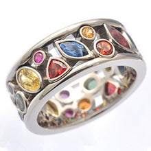 Load image into Gallery viewer, Colorful Women Hollow Out Geometric Stone Rings
