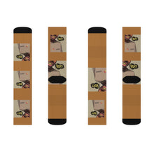 Load image into Gallery viewer, R_RH Caricature Huh Brown Sublimation Socks
