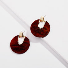 Load image into Gallery viewer, Colorful Resin Acrylic Round Circle Dangle Earrings for Women
