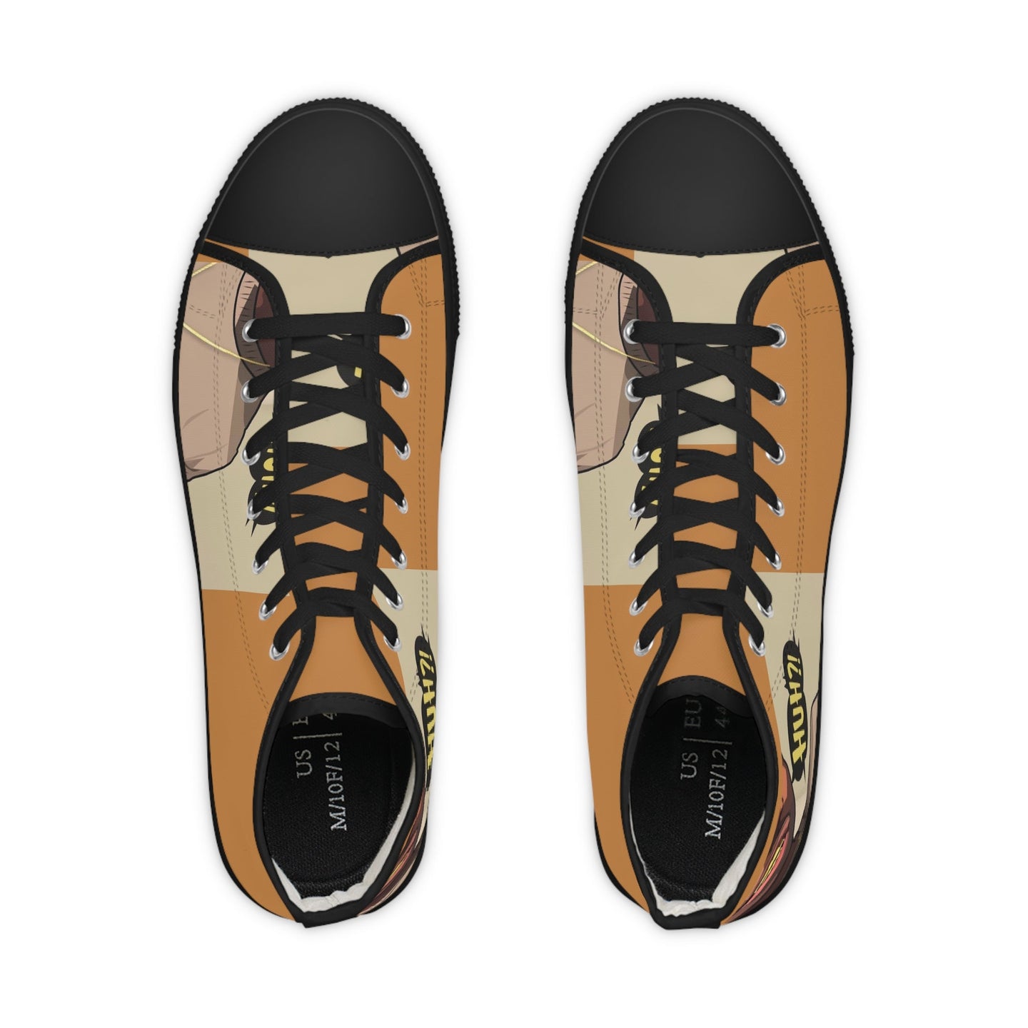 R_RH Tan and brown Huh Men's High Top Sneakers