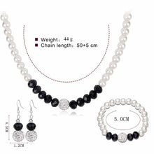 Load image into Gallery viewer, Pearl Jewelry Sets with Earrings, Necklace, and Bracelet
