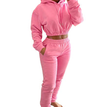 Load image into Gallery viewer, Women&#39;s Spring And Winter Plush Sports Casual Suit Hoodie+Jogging Pants Two-Piece Set
