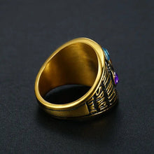 Load image into Gallery viewer, Titanium Gold Plated Infinity Glove Gauntlet 7 Stones Thano Rings for Men
