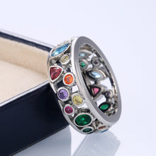 Load image into Gallery viewer, Colorful Women Hollow Out Geometric Stone Rings
